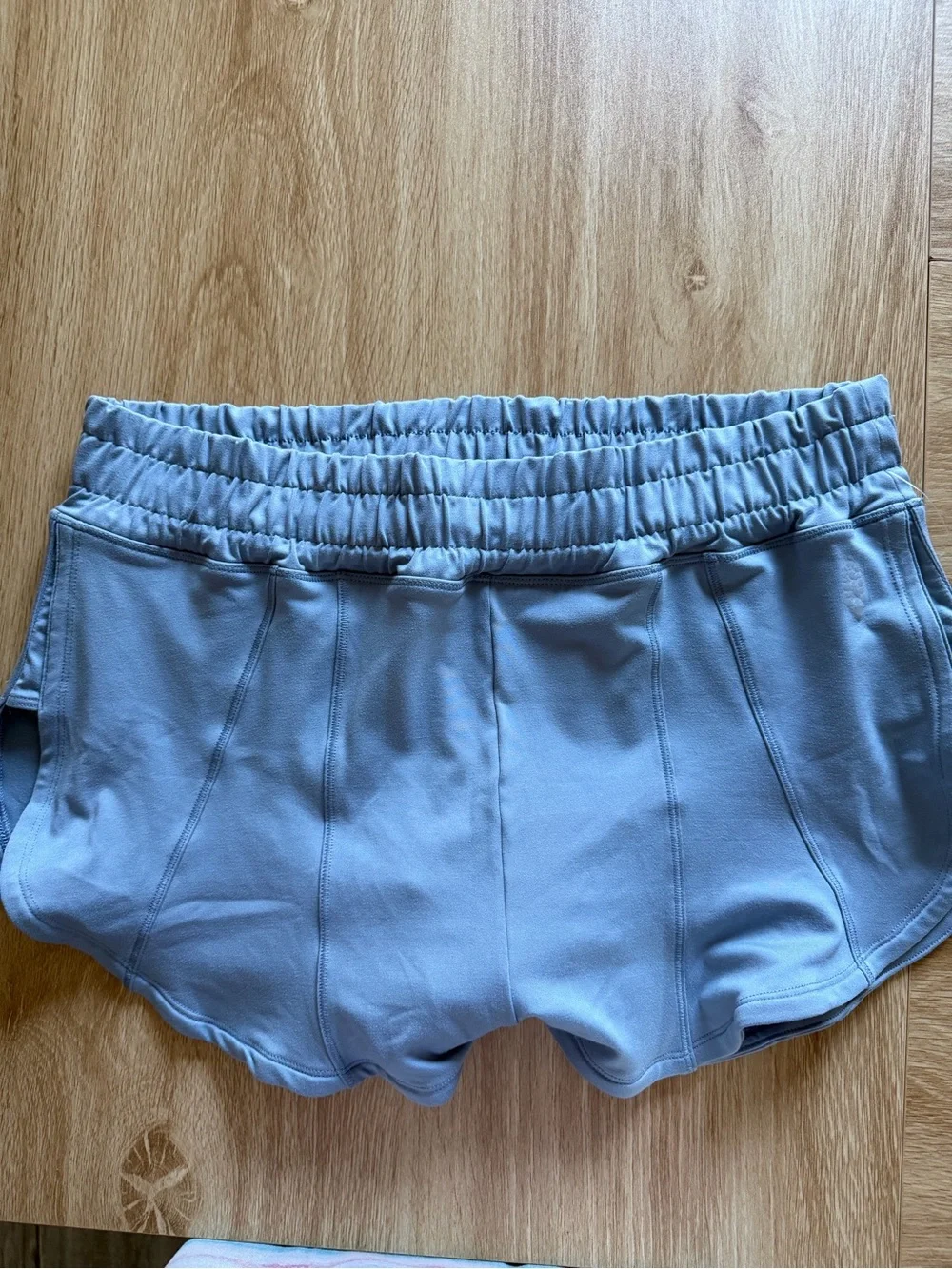 Free People High-Rise Athletic Shorts in Light Blue